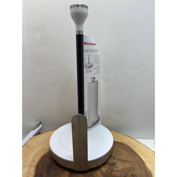KitchenAid White Paper Towel Holder With Soft-Touch Friction Pad & Weighted base - Picture 2 of 8